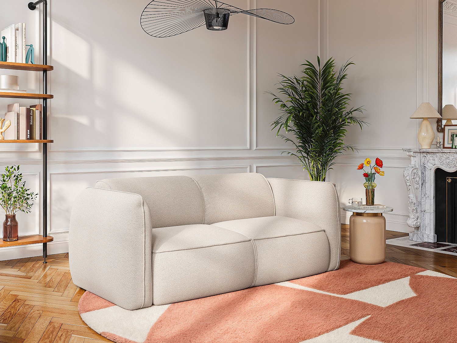 3-Sitzer-Sofa aus beigem texturiertem Stoff CAMILIO von Maison Céphy günstig online kaufen