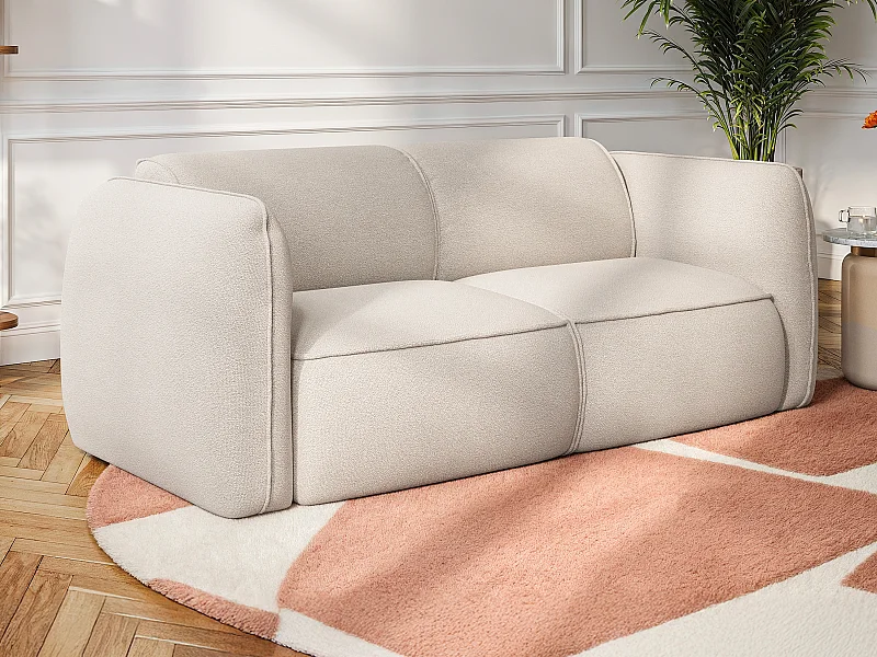 Canapé 3 places en tissu texturé beige CAMILIO de Maison Céphy