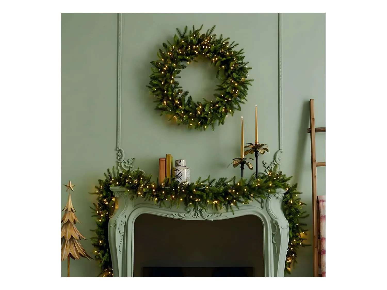 Festone natalizio "Justin" con 200 led ghirlanda in PE effetto Real Touch 270 cm