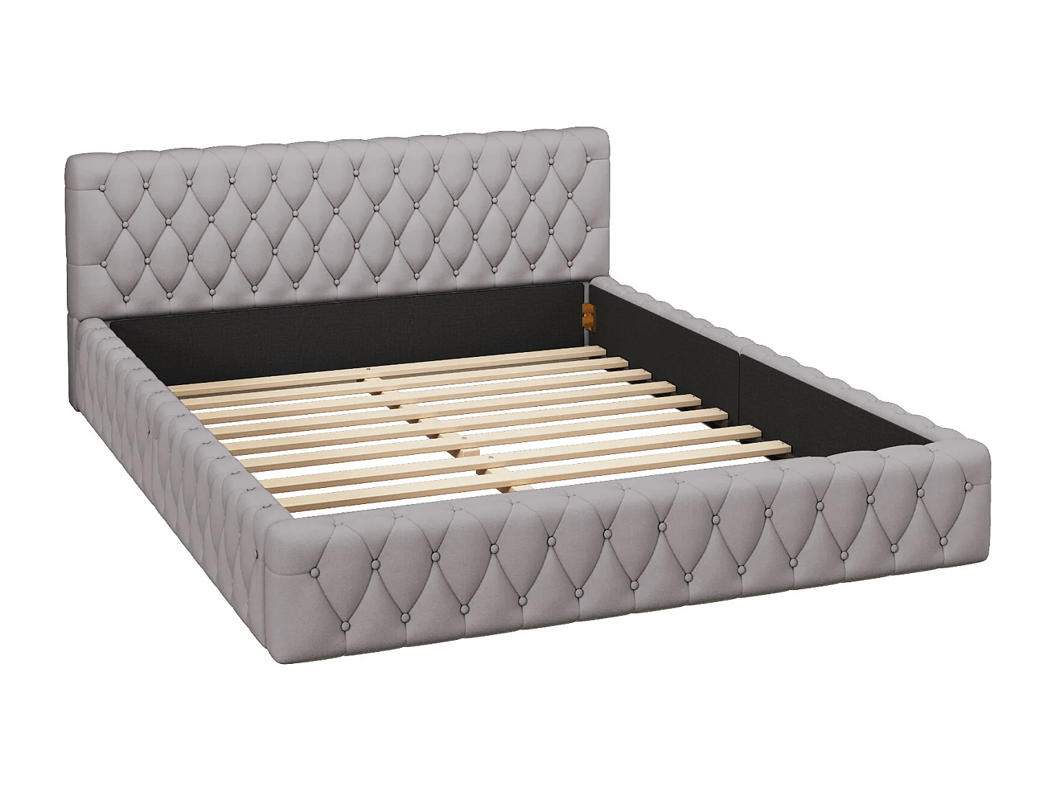 Lit Douillet 140 x 200 cm en Velours Beige - Parfait pour les Ados