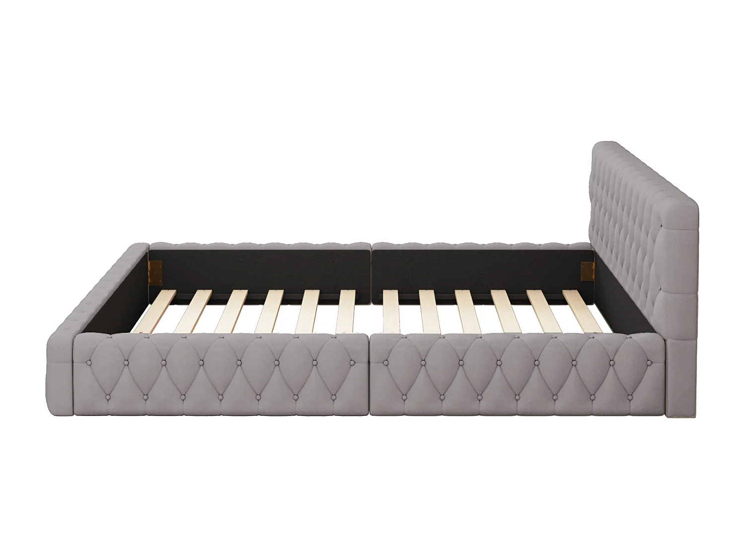 Lit Douillet 140 x 200 cm en Velours Beige - Parfait pour les Ados