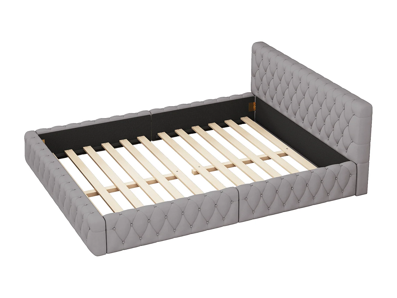 Lit Douillet 140 x 200 cm en Velours Beige - Parfait pour les Ados