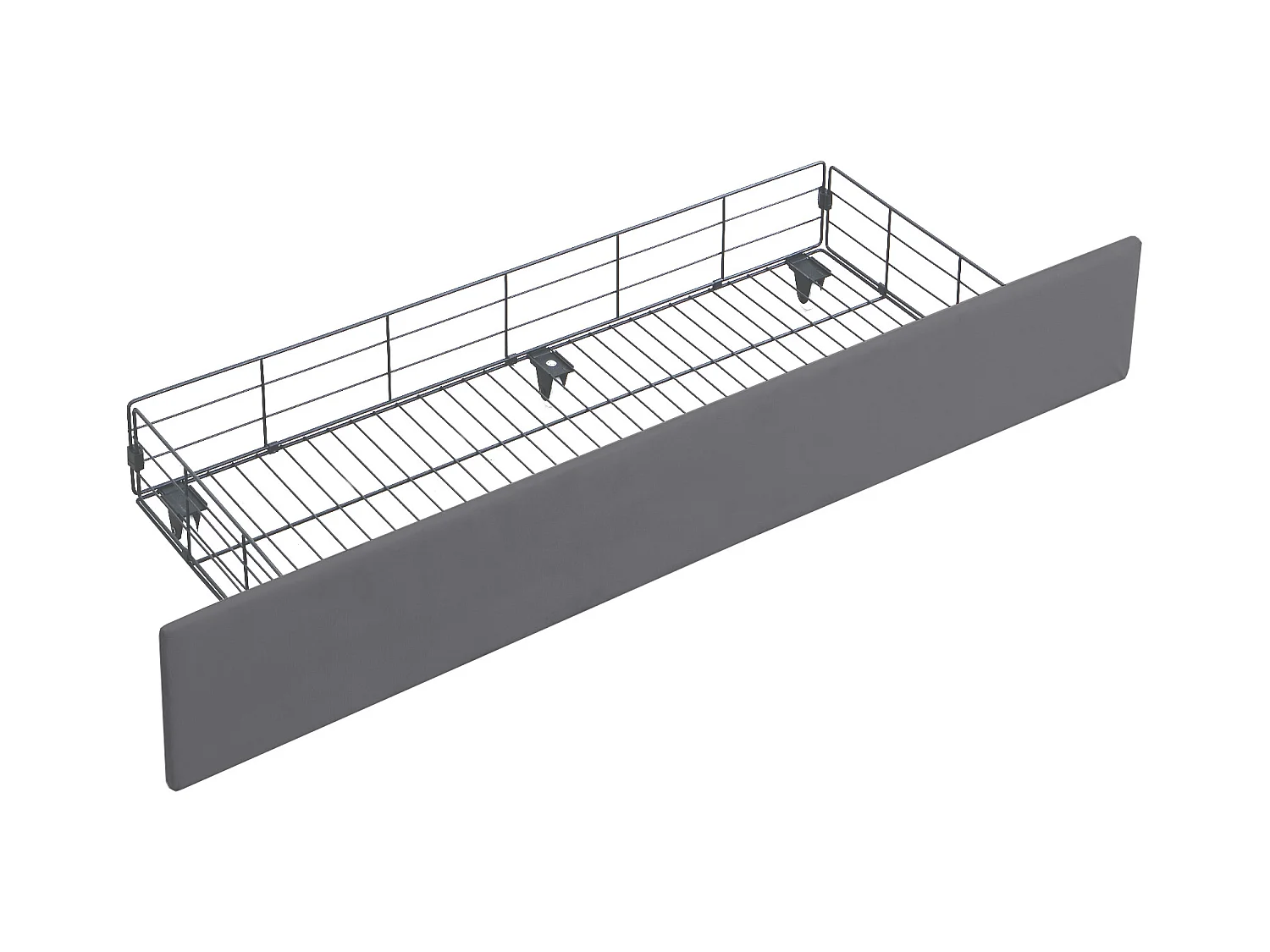 Lit 160 x 200 cm avec Éclairage, USB, Tête de Lit et Grand Tiroir, en Velours Gris