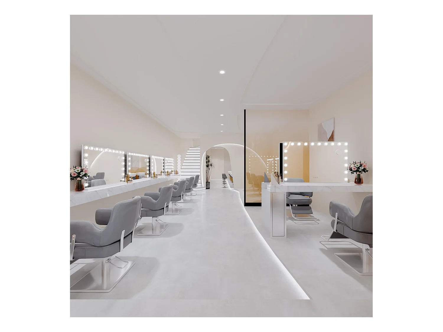 Hollywood Make-upspiegel 20 LED 90x60cm, 3 standen, instelbare helderheid, touchbediening, USB-poort, tafel of muur, wit