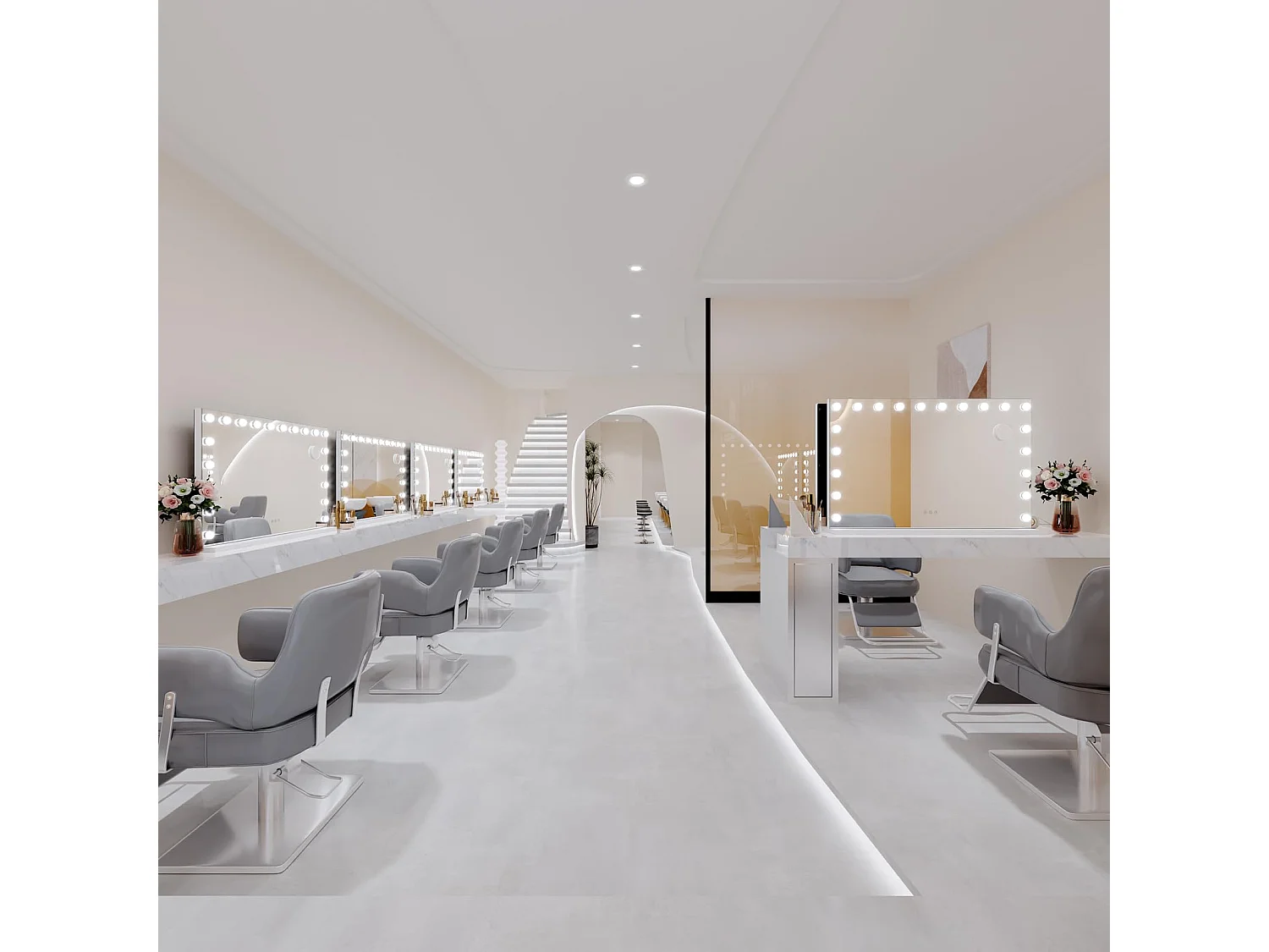 Miroir Maquillage Hollywood 20 LED 90x60cm, 3 Modes, Luminosité Réglable, Contrôle Tactile, Port USB, Table ou Mur, Blanc