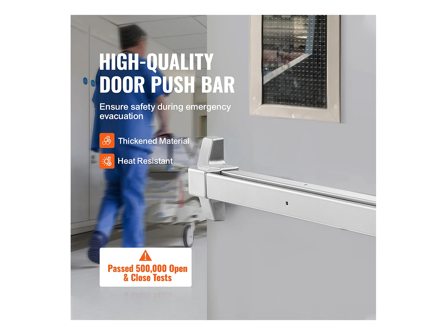 Serrure Anti-Panique Universelle SucceBuy pour Porte de Sortie de Largeur Dispositif Anti-Panique pour Issue de Secours Barre 1 Carré Évacuation Rapide