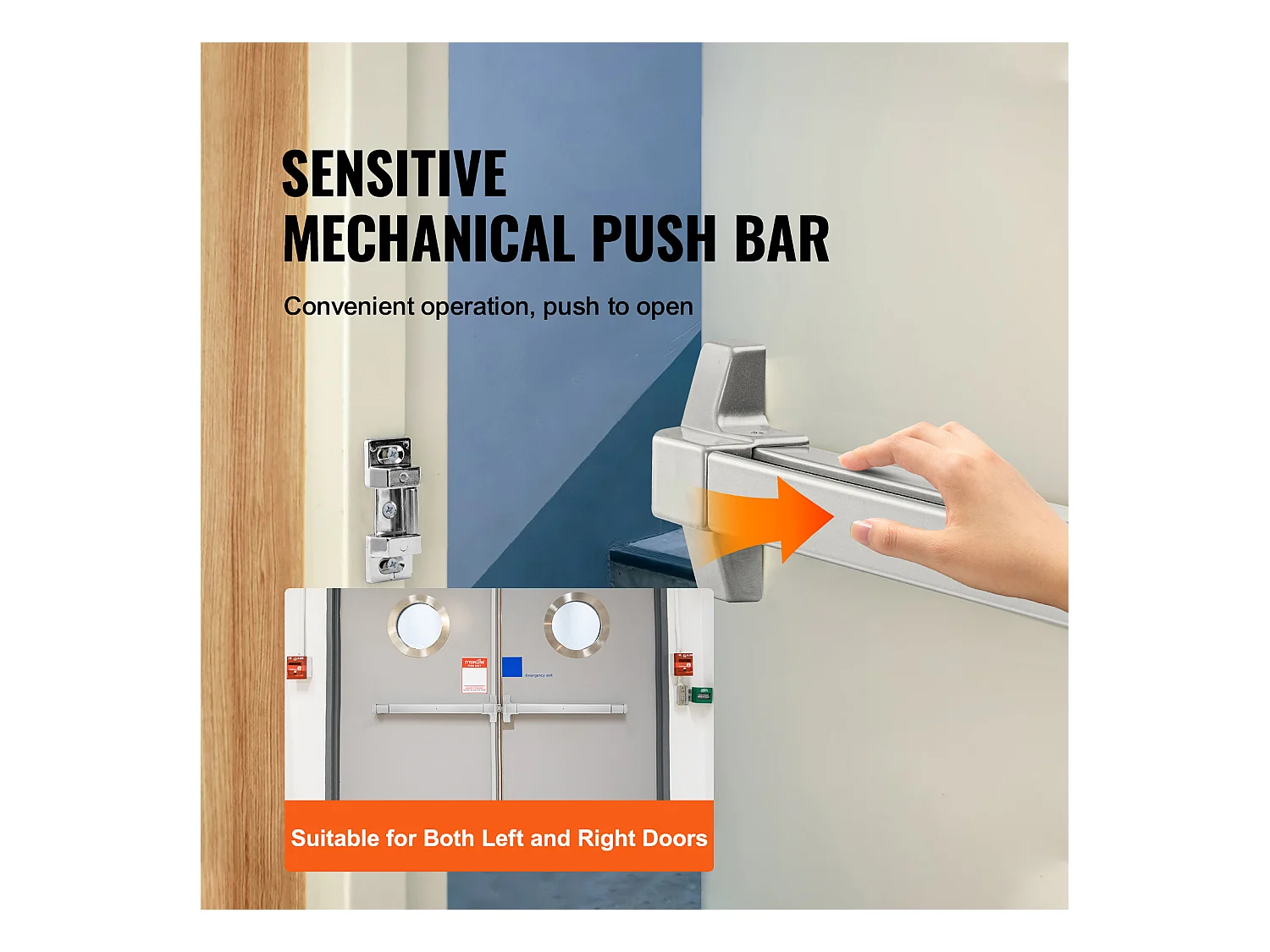 Serrure Anti-Panique Universelle SucceBuy pour Porte de Sortie de Largeur Dispositif Anti-Panique pour Issue de Secours Barre 1 Carré Évacuation Rapide