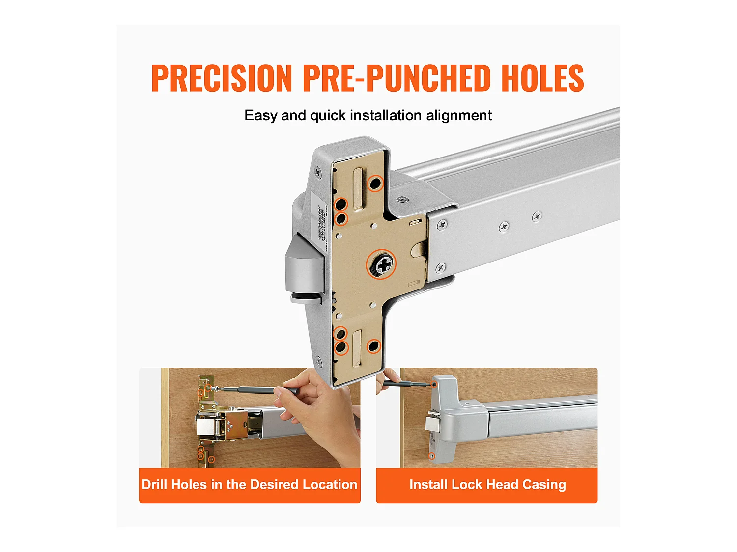 Serrure Anti-Panique Universelle SucceBuy pour Porte de Sortie de Largeur Dispositif Anti-Panique pour Issue de Secours Barre 1 Carré Évacuation Rapide