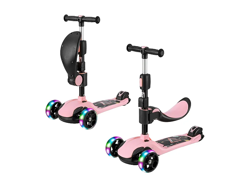 Monopattino Bambini BremToy con Sella Rimovibile e Ruote PU LED, Monopattino Bambini Pieghevole per Bambini da 2 a 12 Anni