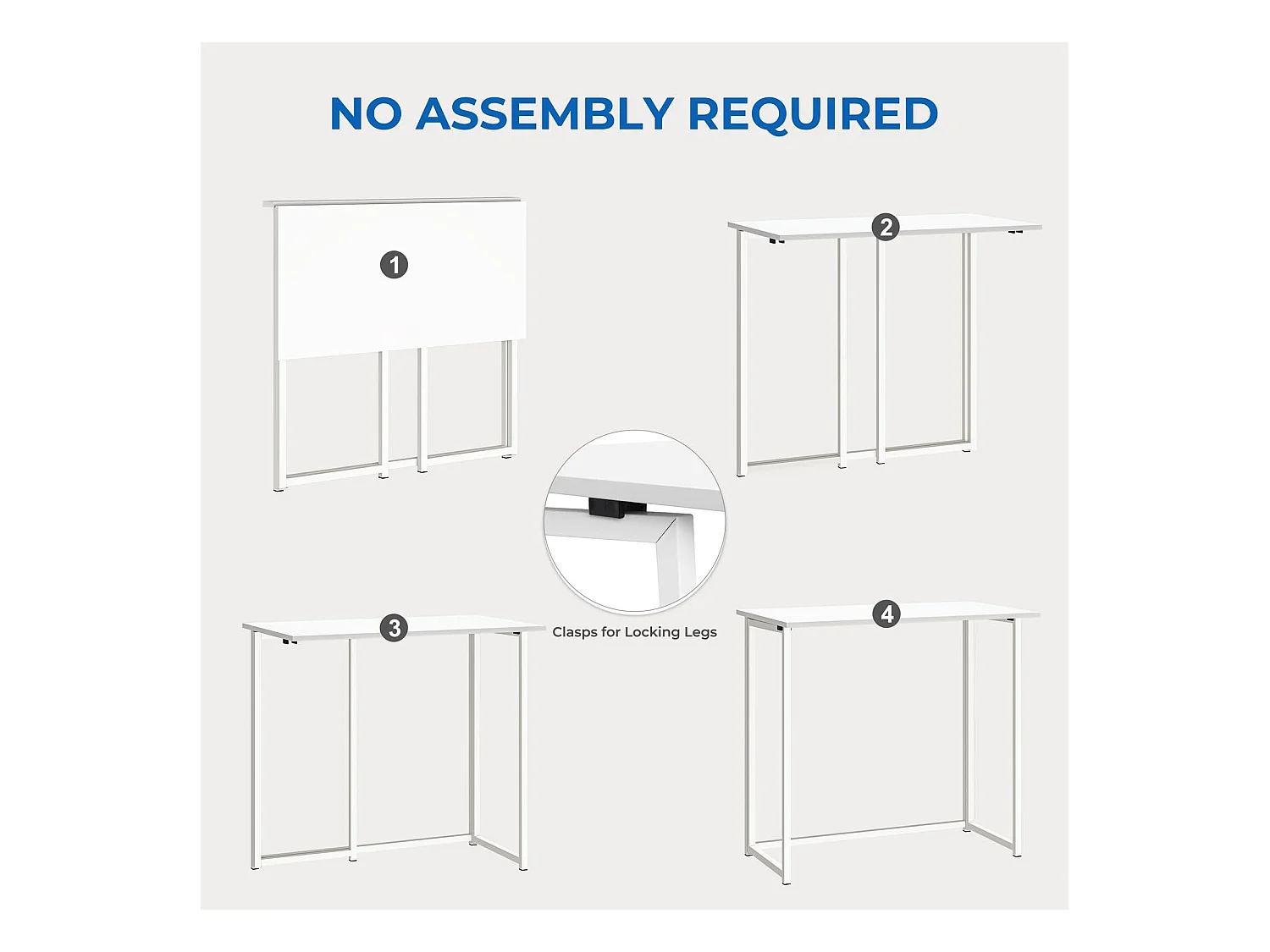 Table de Bureau Pliante Bureau Informatique Pliable Petit Table d'Ordinateur pour Bureau Domicile 80 x 45 x 74 cm - Blanc