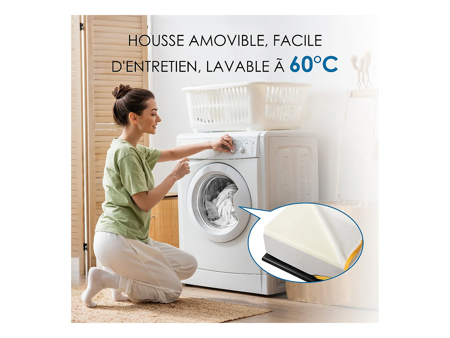 Matelas en mousse à mémoire de forme 90 x 190 cm, épaisseur 17 cm 2 matelas en mousse