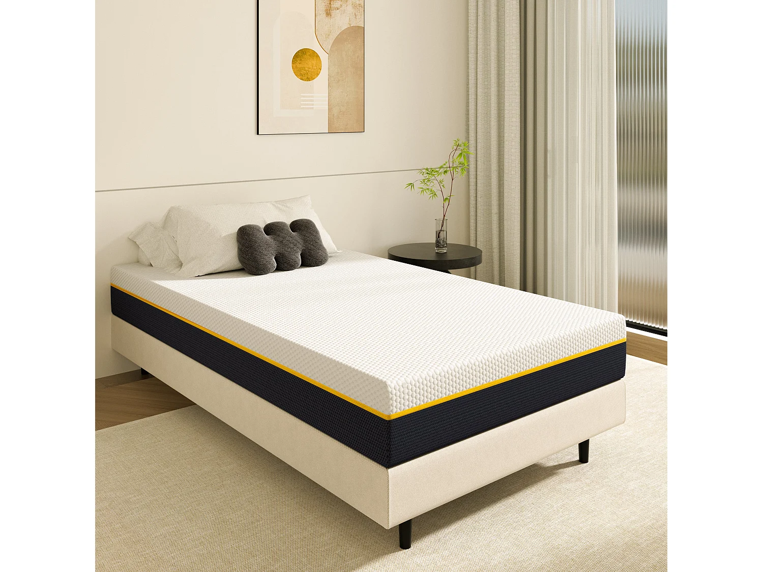 Matelas en mousse à mémoire de forme 90 x 200 cm, épaisseur 17 cm 2 matelas en mousse