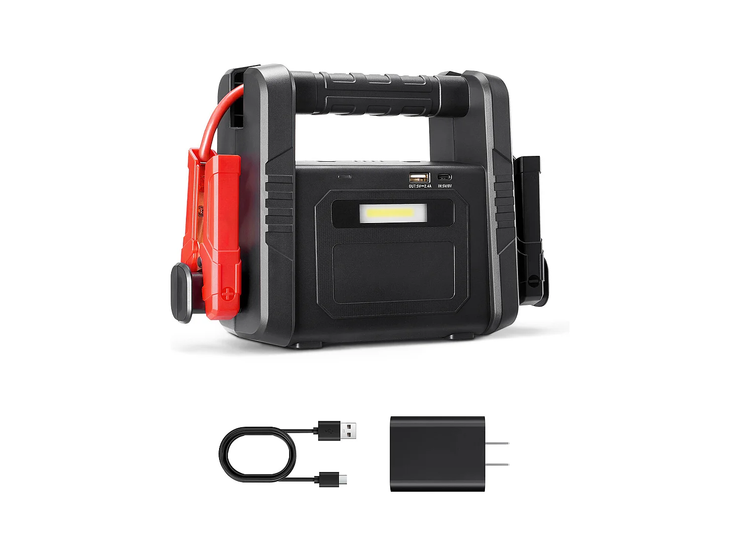 Booster Bateria Carro SucceBuy, 4000 A, Arrancador de Bateria Carro Portátil com Cabos de Arranque, Ecrã LCD, Luz LED, Caixa de Arranque de Lítio