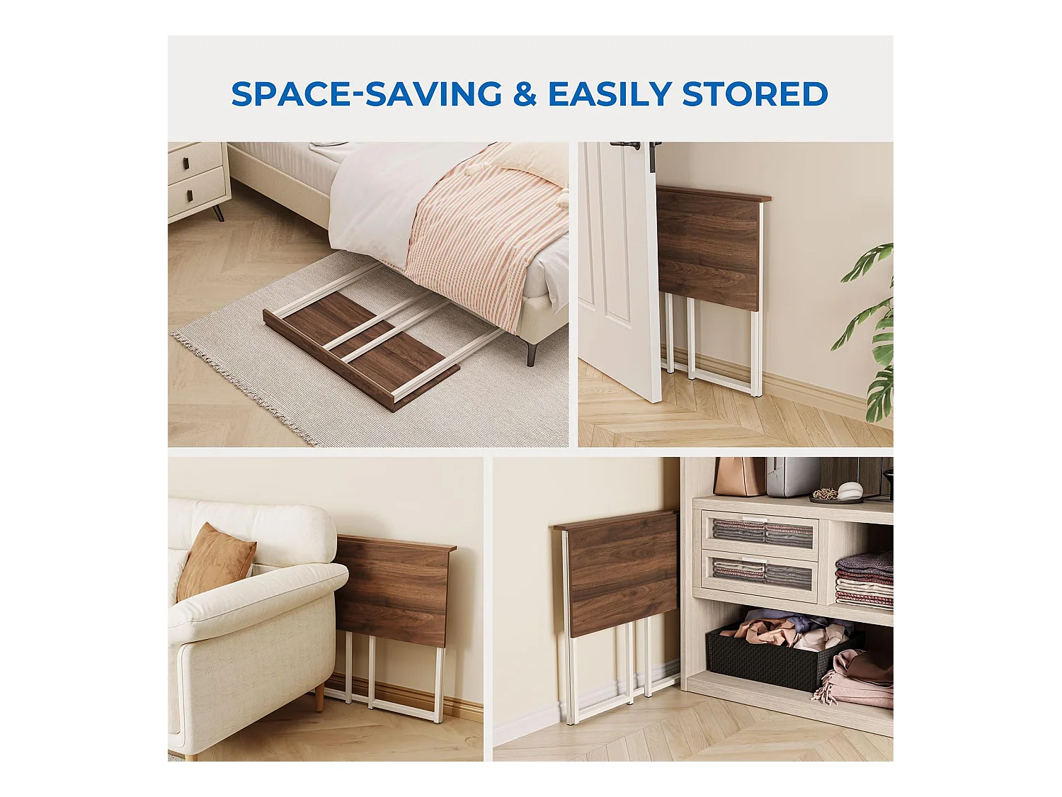 Table de Bureau Pliante Bureau Informatique Pliable Petit Table d'Ordinateur pour Bureau Domicile 80 x 45 x 74 cm - Brun