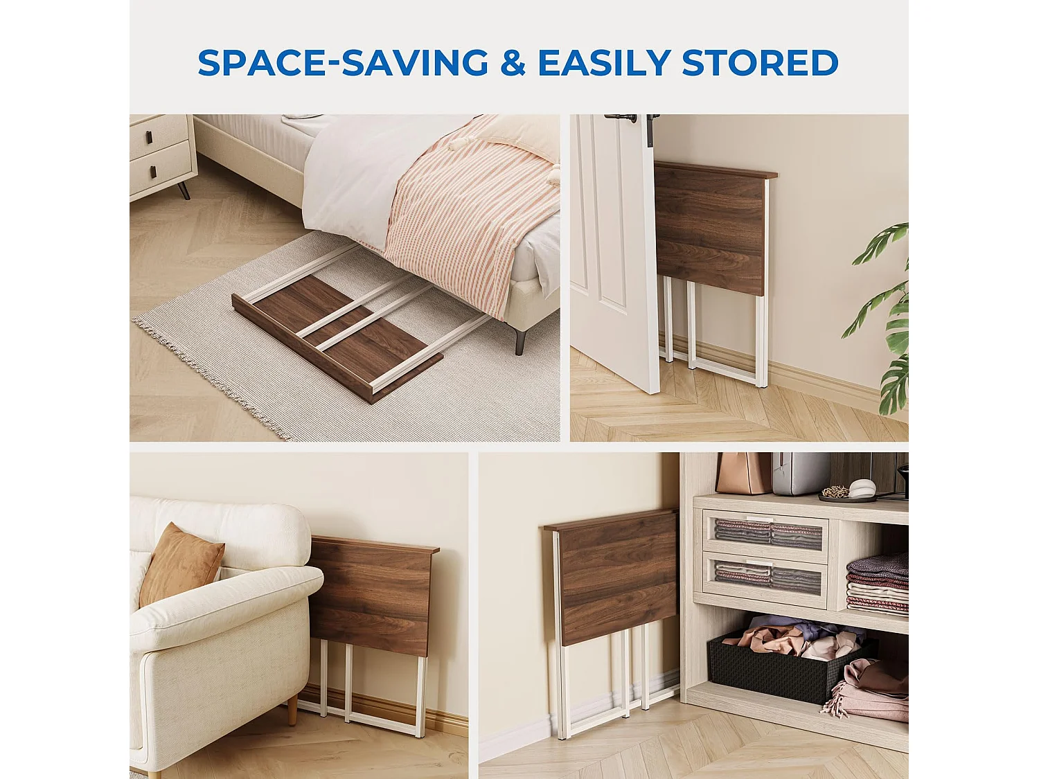 Table de Bureau Pliante Bureau Informatique Pliable Petit Table d'Ordinateur pour Bureau Domicile 80 x 45 x 74 cm - Brun