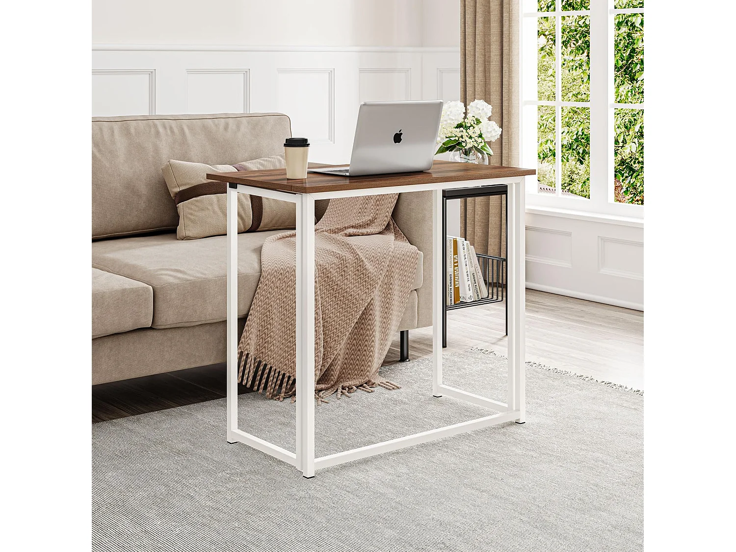 Table de Bureau Pliante Bureau Informatique Pliable Petit Table d'Ordinateur pour Bureau Domicile 80 x 45 x 74 cm - Brun