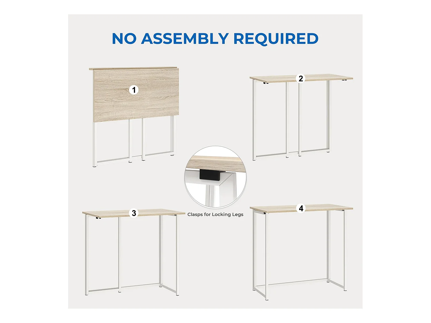 Table de Bureau Pliante Bureau Informatique Pliable Petit Table d'Ordinateur pour Bureau Domicile 80 x 45 x 74 cm - Couleur Chêne