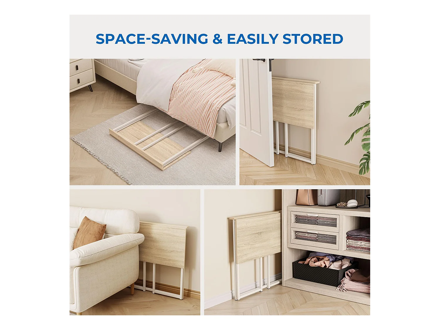 Table de Bureau Pliante Bureau Informatique Pliable Petit Table d'Ordinateur pour Bureau Domicile 80 x 45 x 74 cm - Couleur Chêne