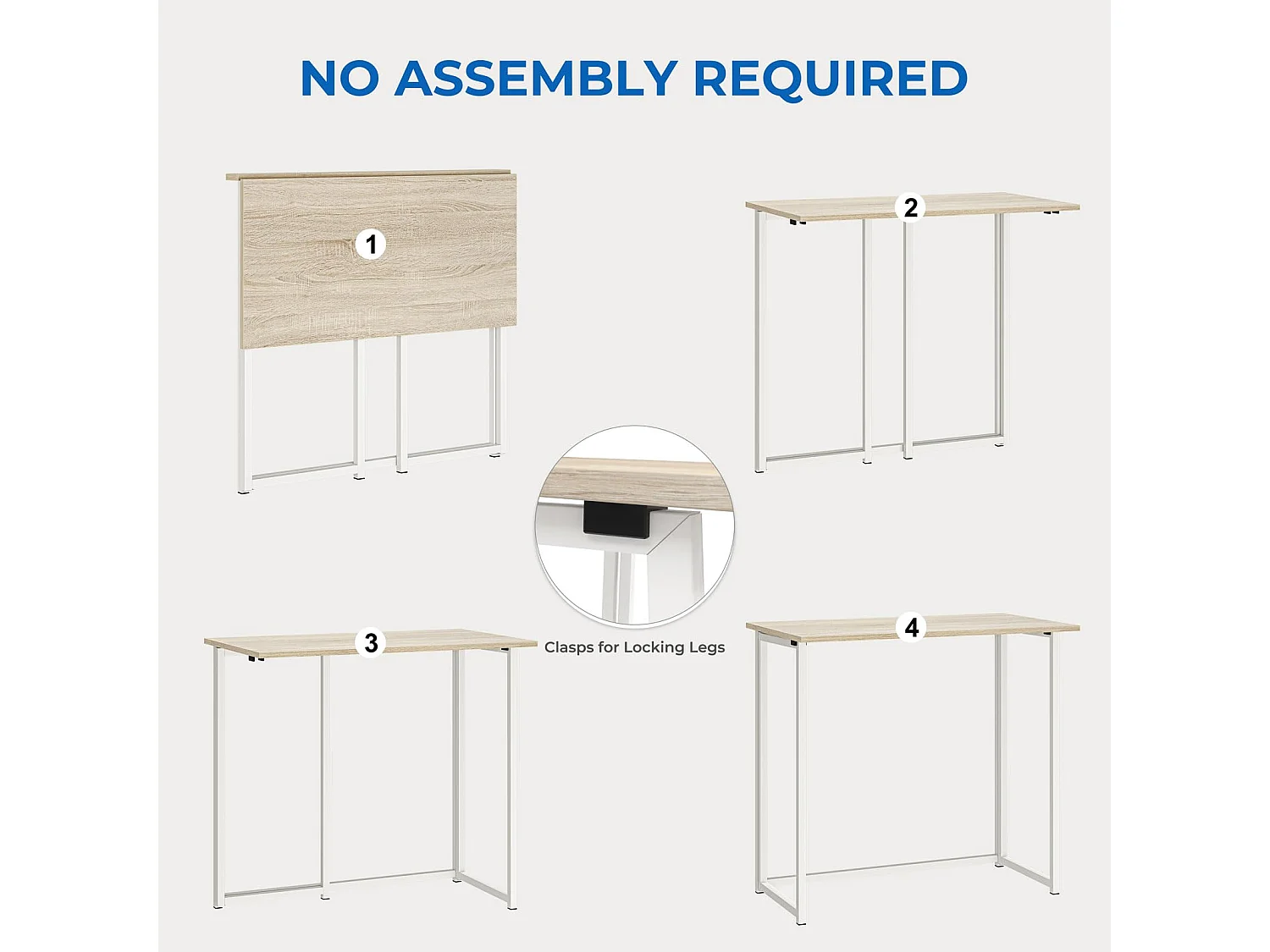 Table de Bureau Pliante Bureau Informatique Pliable Petit Table d'Ordinateur pour Bureau Domicile 80 x 45 x 74 cm - Couleur Chêne