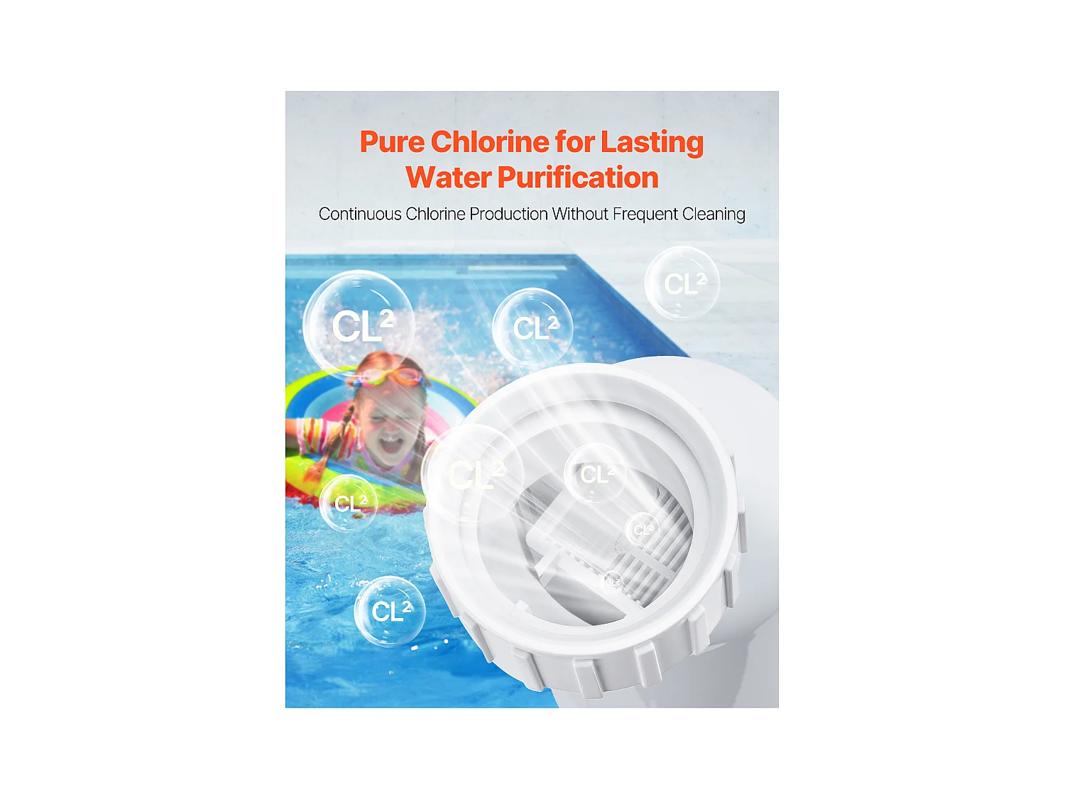 Système de Chloration SucceBuy d'Eau Salée, pour Piscines Creusées de 151,4 kL, Cellule de Chloration de Piscine, Compatible avec Hayward W3T-Cell-15 (T15)