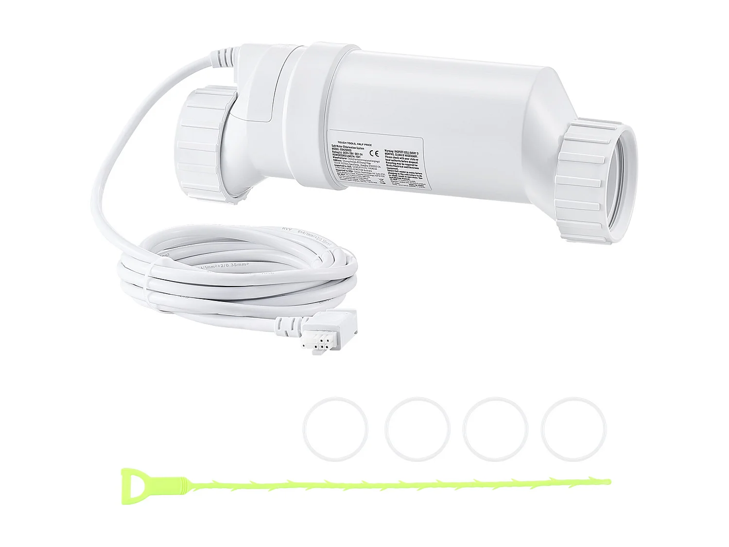 Sistema de Cloración SucceBuy de Agua Salada, para Piscinas Enterradas de 151,4 kL, Célula de Cloración de Piscina, Compatible con Hayward W3T-Cell-15 (T15)