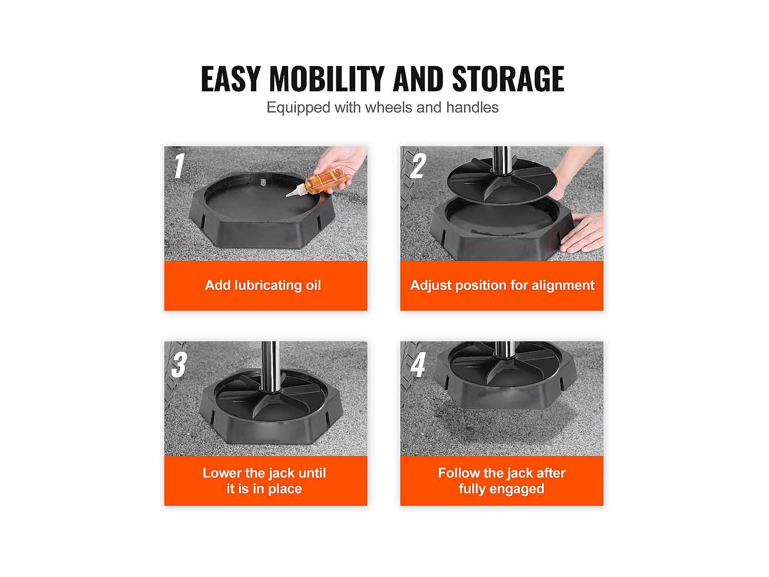 Lot de 6 Patins SucceBuy pour Cric de Caravane Camping-car en Caoutchouc, Stabilisateur de Cric Fixé de Manière Permanente Rond 22,8 cm, Capacité 2268 kg