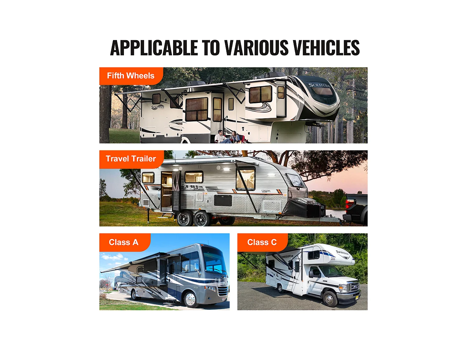 Lot de 6 Patins SucceBuy pour Cric de Caravane Camping-car en Caoutchouc, Stabilisateur de Cric Fixé de Manière Permanente Rond 22,8 cm, Capacité 2268 kg