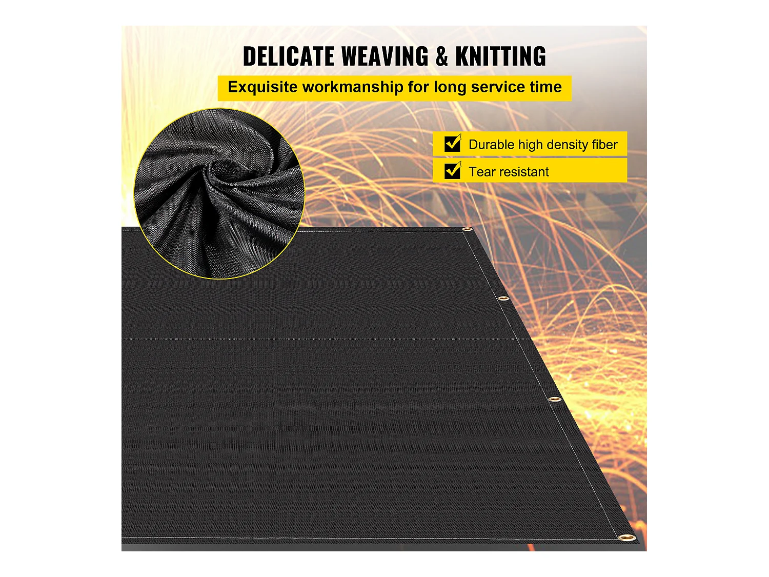 Couverture de Soudage Ignifuge SucceBuy, Lot de 2, Couverture Anti-feu d'Urgence, 1,83 x 3,05 m, Couverture Anti-incendie en Fibre de Verre