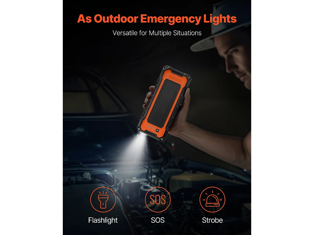 Booster Batterie Voiture SucceBuy, 3000 A, Démarreur de Batterie Voiture Portable avec Câbles de Démarrage, Écran LCD, Lumière LED, Boîte de Démarrage au Lithium