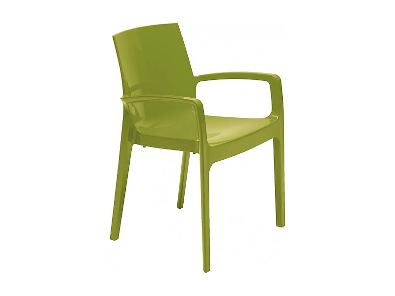 SET 2 POLTRONE Polipropilene impilabili con braccioli cucina bar