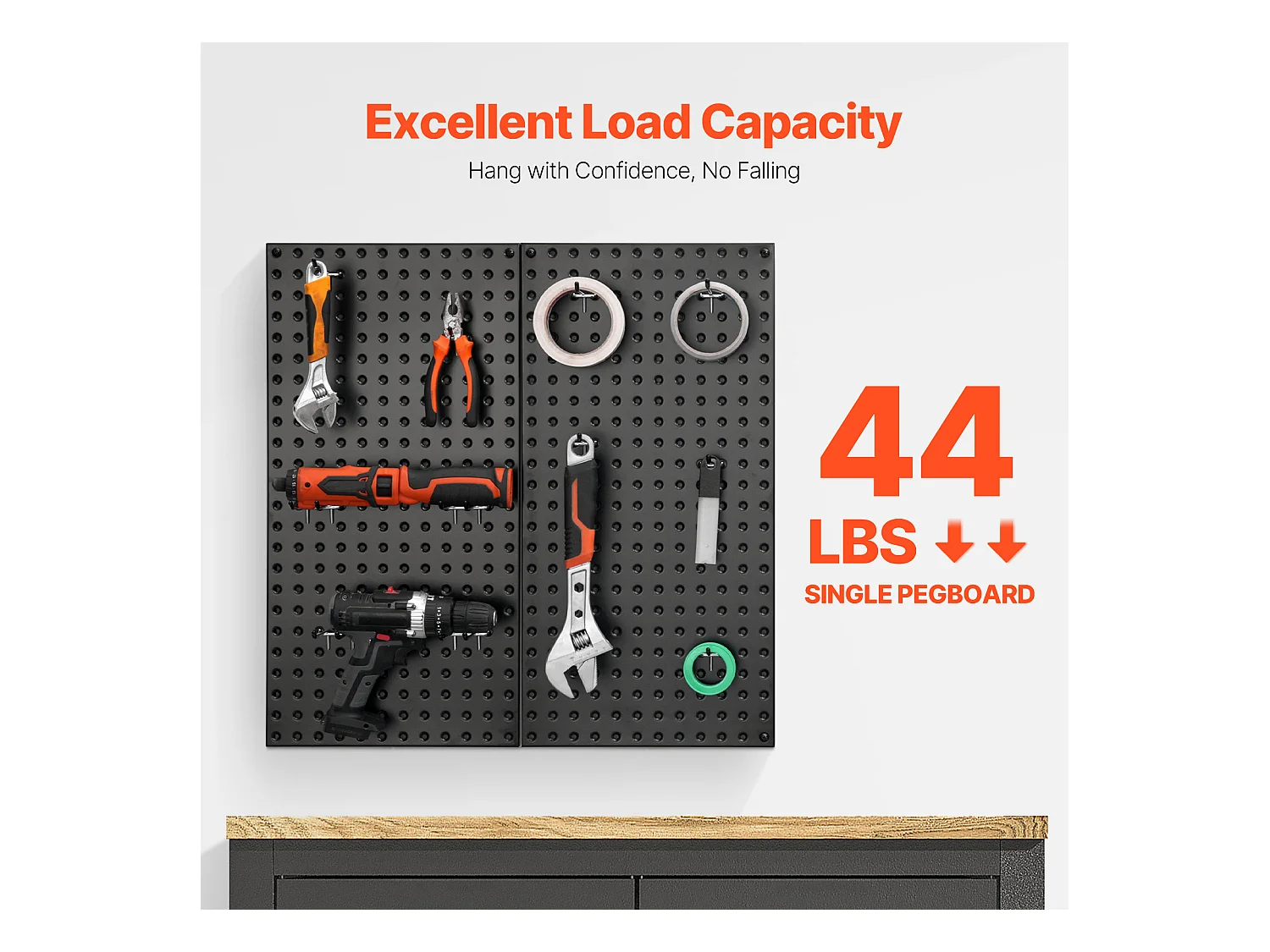 Geperforeerde Metalen Panelen SucceBuy, 2 Panelen, 609,6x304,8 mm, voor Garagegereedschap