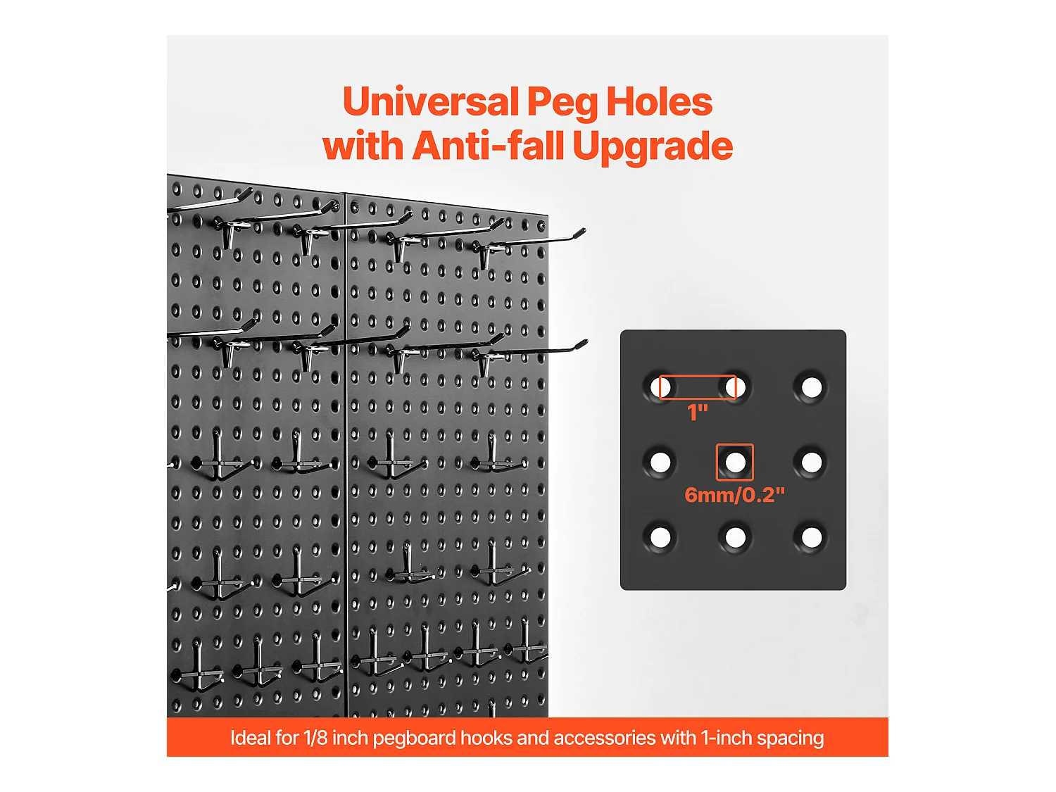 Geperforeerde Metalen Panelen SucceBuy, 2 Panelen, 609,6x304,8 mm, voor Garagegereedschap