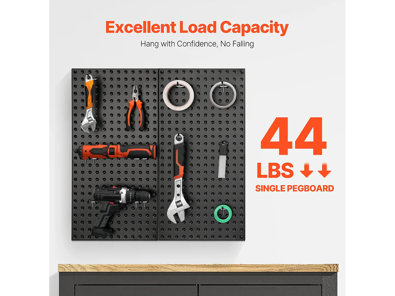 Panneaux Perforés en Métal SucceBuy, 2 Panneaux, 609,6x304,8 mm, pour Outils de Garage