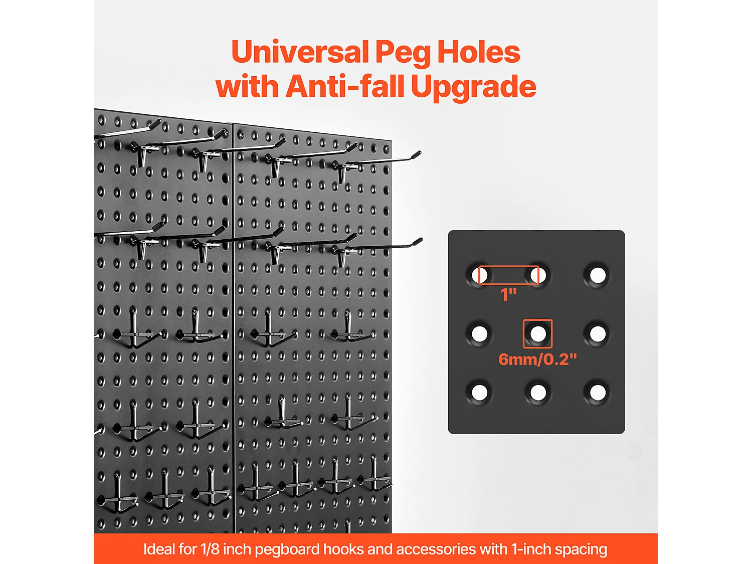 Panneaux Perforés en Métal SucceBuy, 2 Panneaux, 609,6x304,8 mm, pour Outils de Garage