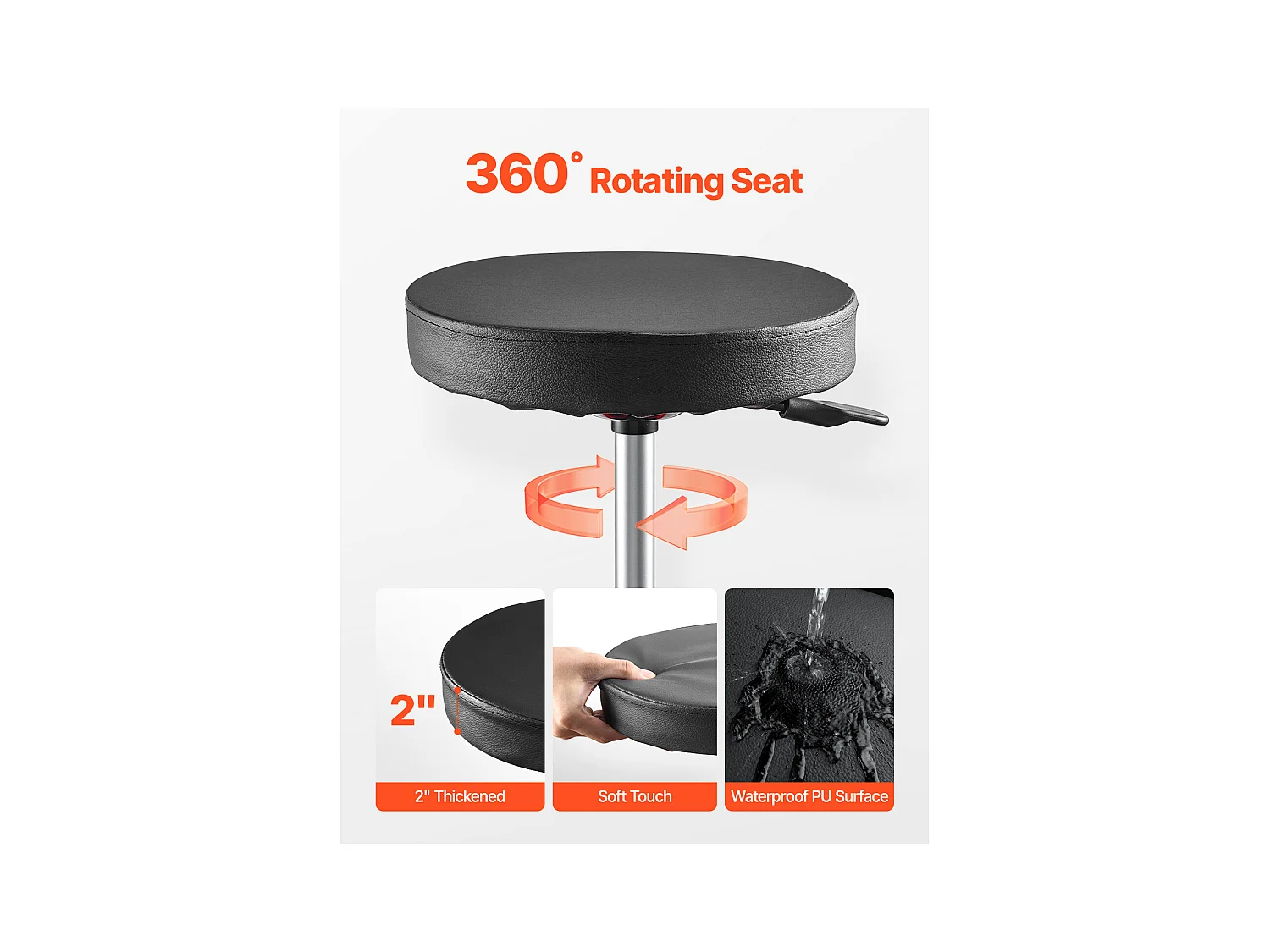 Tabouret d'Atelier, SucceBuy Tabouret d'Atelier Mobile, Siège de Mécanicien sur Roulettes, Capacité 136 kg pour Réparation et Entretien Automobile, Noir et Rouge