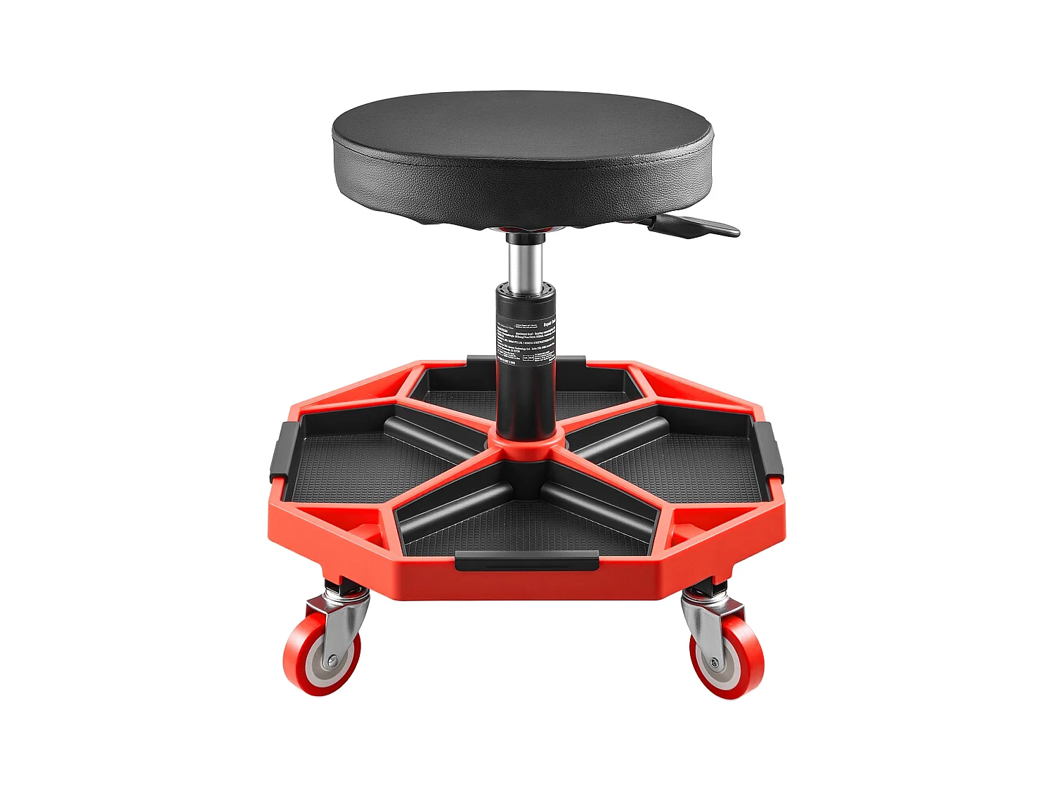 Tabouret d'Atelier, SucceBuy Tabouret d'Atelier Mobile, Siège de Mécanicien sur Roulettes, Capacité 136 kg pour Réparation et Entretien Automobile, Noir et Rouge