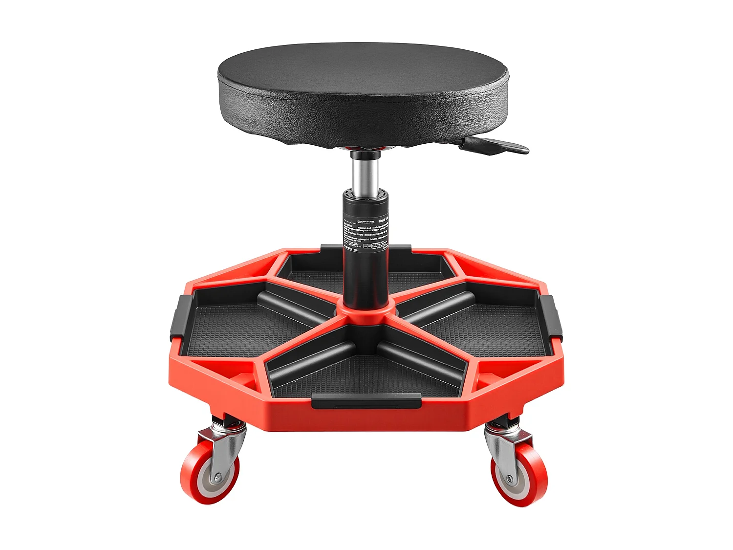 Tabouret d'Atelier, SucceBuy Tabouret d'Atelier Mobile, Siège de Mécanicien sur Roulettes, Capacité 136 kg pour Réparation et Entretien Automobile, Noir et Rouge