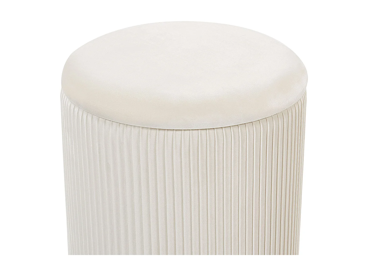 Conjunto de 2 tamboretes com arrumação MIRAMAR Veludo Branco 35/31 cm 35/31 cm 44/39 cm