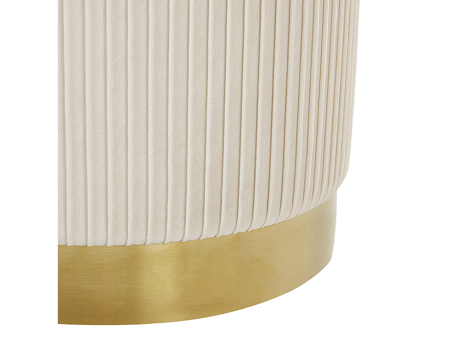 Conjunto de 2 tamboretes com arrumação MIRAMAR Veludo Branco 35/31 cm 35/31 cm 44/39 cm