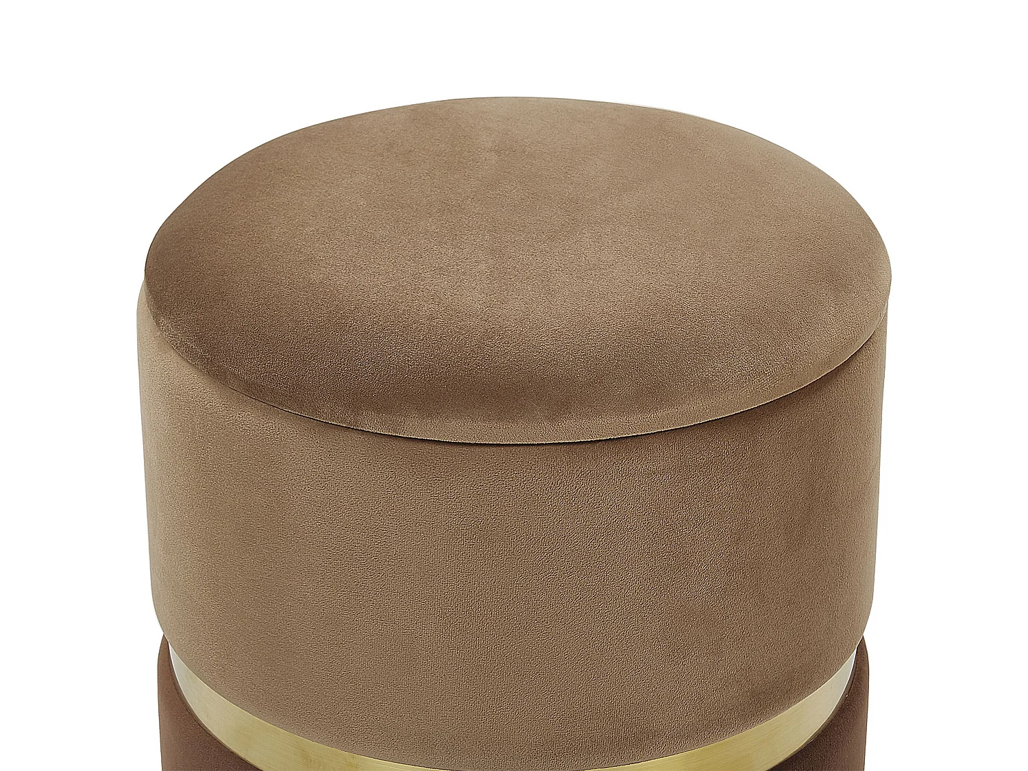 Lot de 2 poufs avec rangement WICHITA Velours Marron 36/31 cm 36/31 cm 44/39 cm