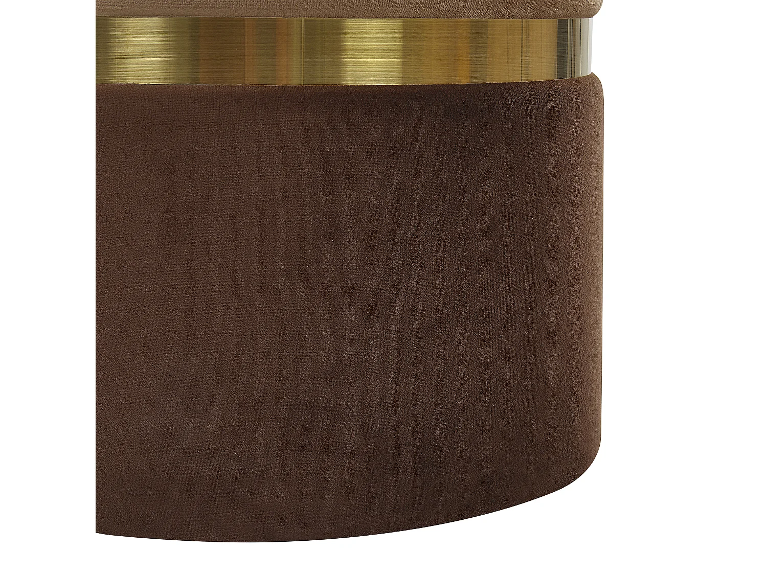 Lot de 2 poufs avec rangement WICHITA Velours Marron 36/31 cm 36/31 cm 44/39 cm