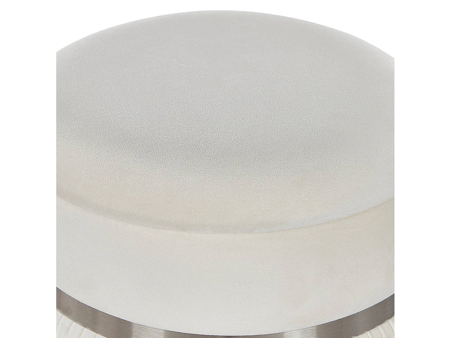 Lot de 2 poufs avec rangement CAMDENTON Velours Blanc cassé