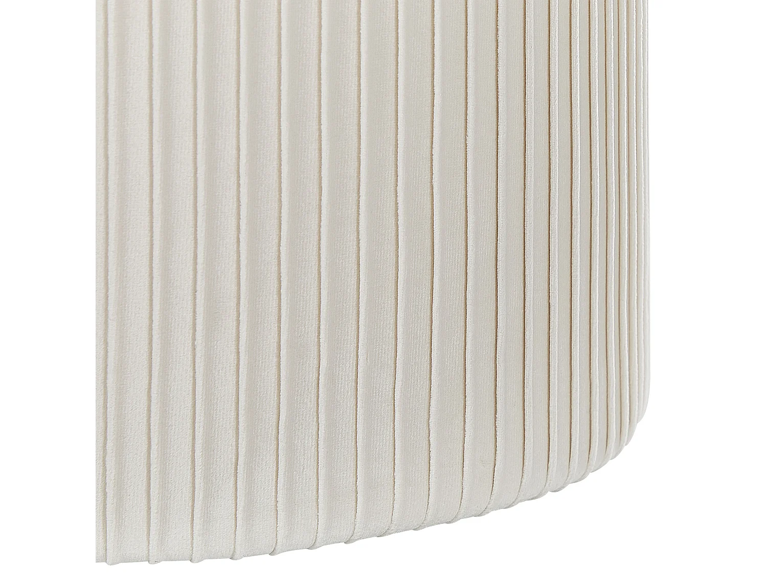 Conjunto de 2 tamboretes com arrumação CAMDENTON Veludo Branco creme 36/31 cm 36/31 cm 44/38 cm