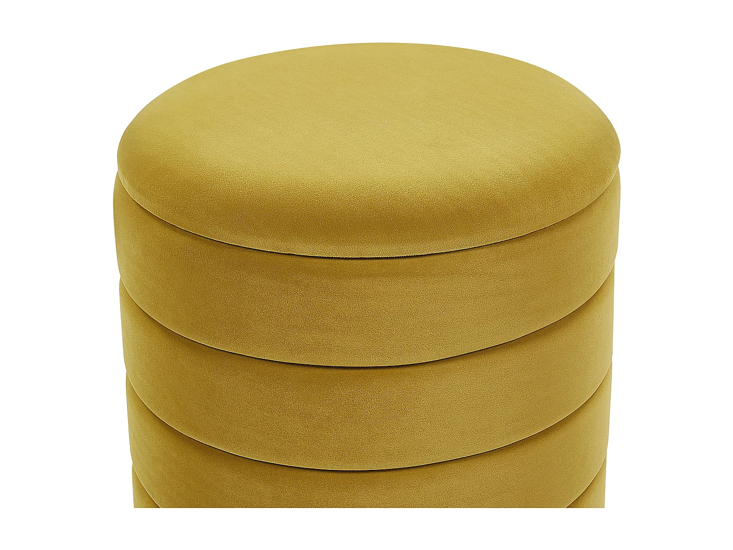 Lot de 2 poufs avec rangement GARLAND Velours Moutarde