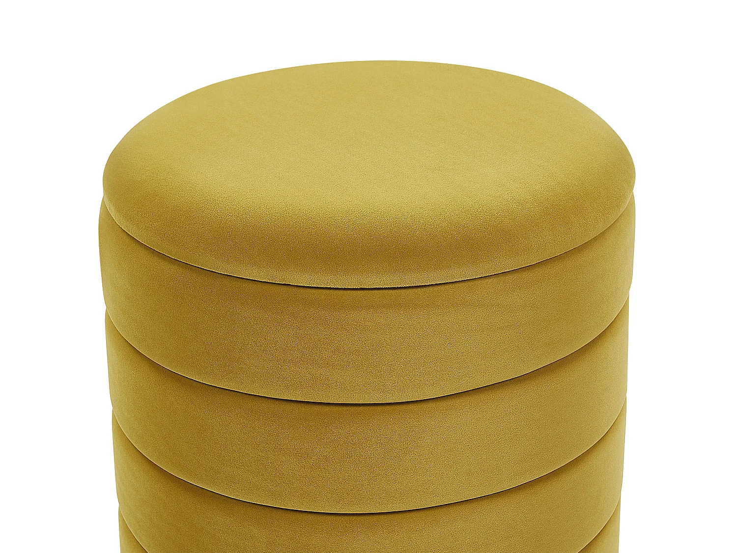 Lot de 2 poufs avec rangement GARLAND Velours Moutarde 40/33 cm 40/33 cm 44/38 cm