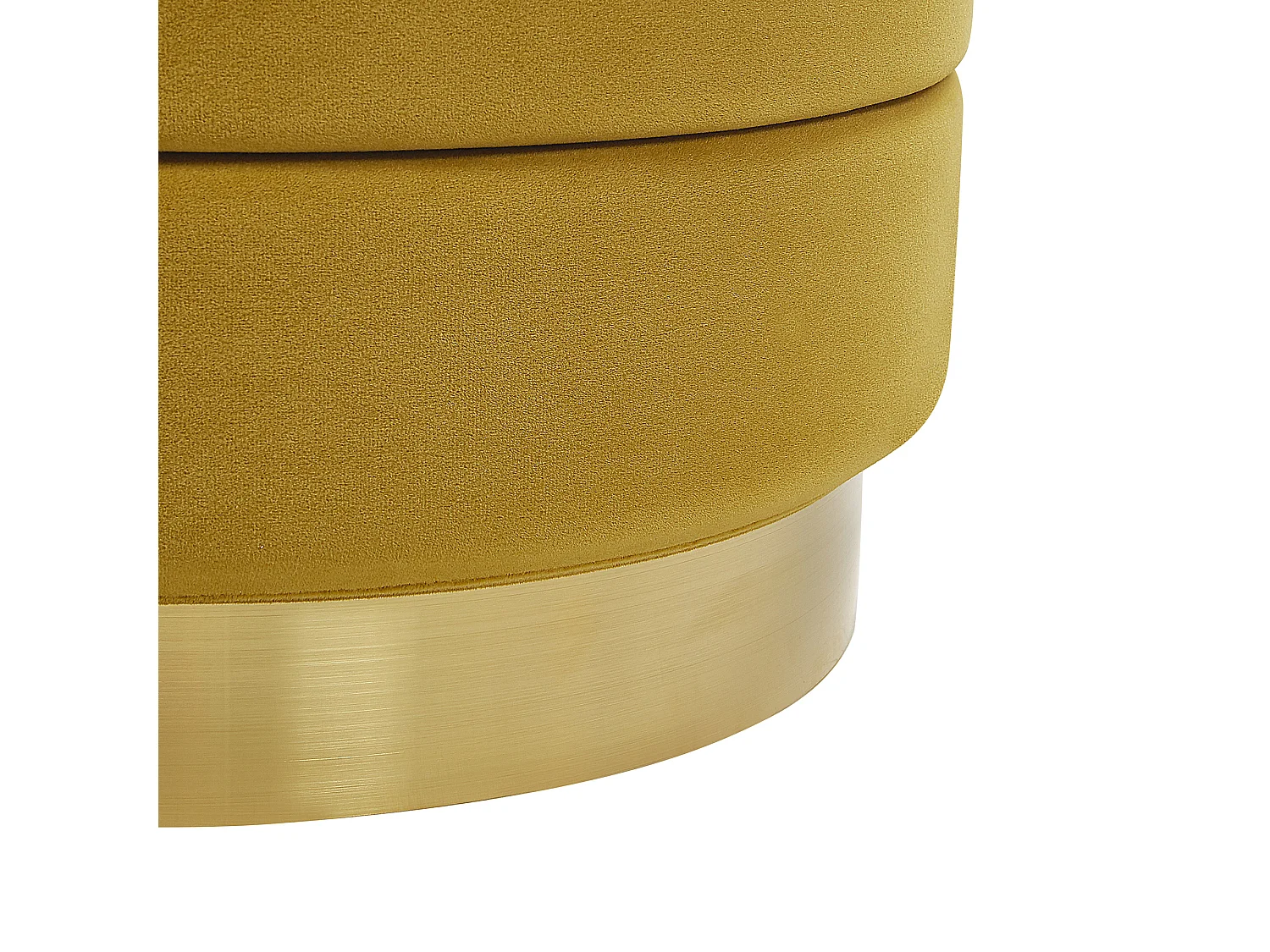 Lot de 2 poufs avec rangement GARLAND Velours Moutarde 40/33 cm 40/33 cm 44/38 cm