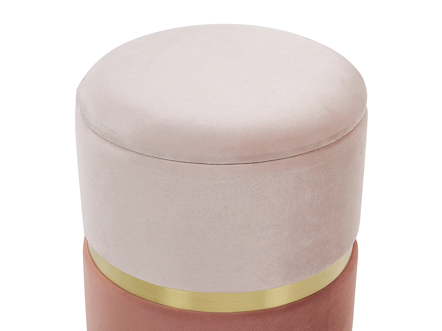 Set van 2 opbergpoefs WICHITA Fluweel Roze 36/31 cm 36/31 cm 44/39 cm