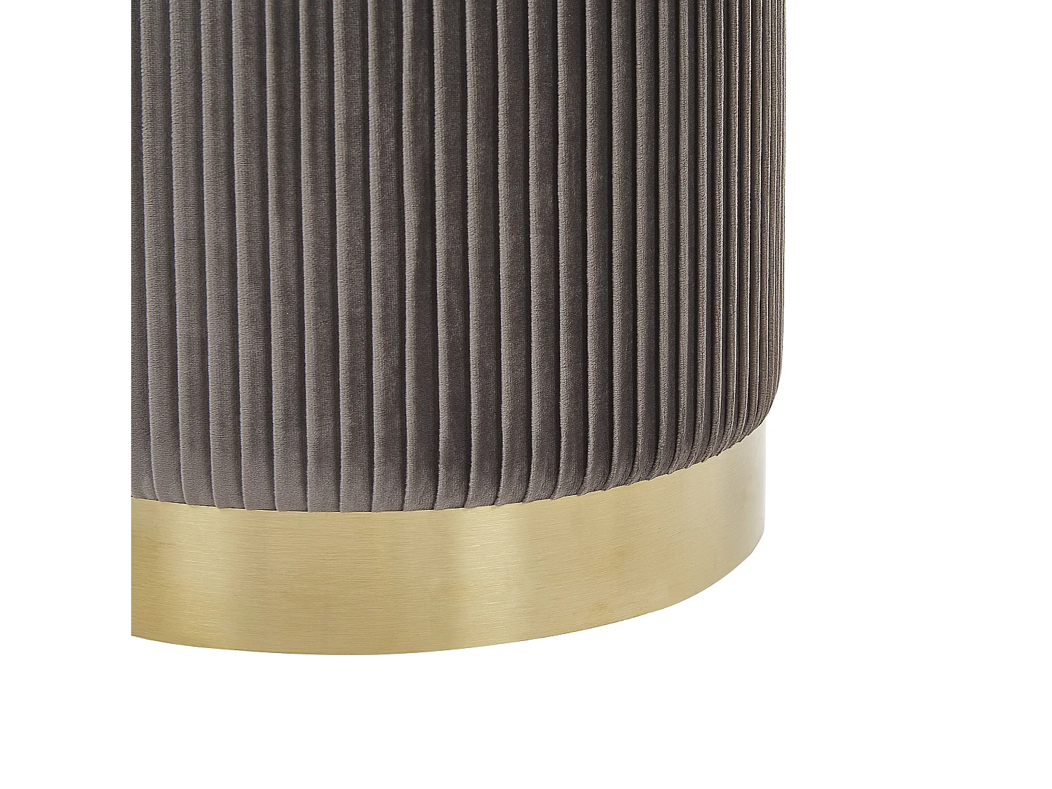 Zestaw 2 pufów ze schowkiem MIRAMAR Welur Szary 35/31 cm 35/31 cm 44/39 cm