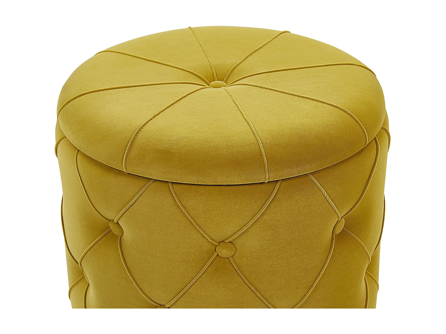 Lot de 2 poufs avec rangement PUEBLO Velours Moutarde