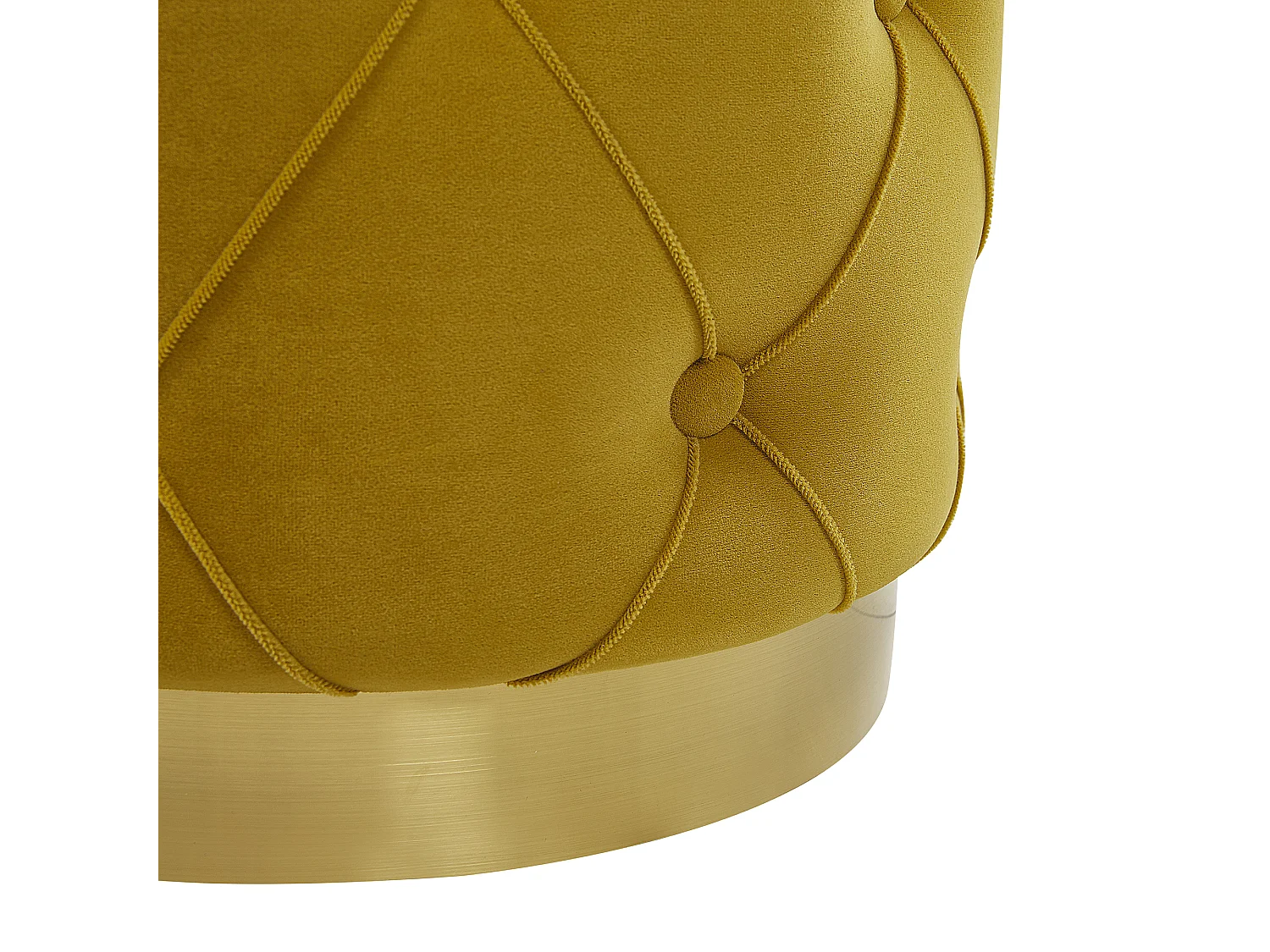 Conjunto de 2 pufs con almacenaje PUEBLO Terciopelo Mostaza 40/33 cm 40/33 cm 44/36 cm